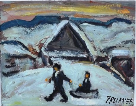 Na sánkach Kinder mit Schlitten